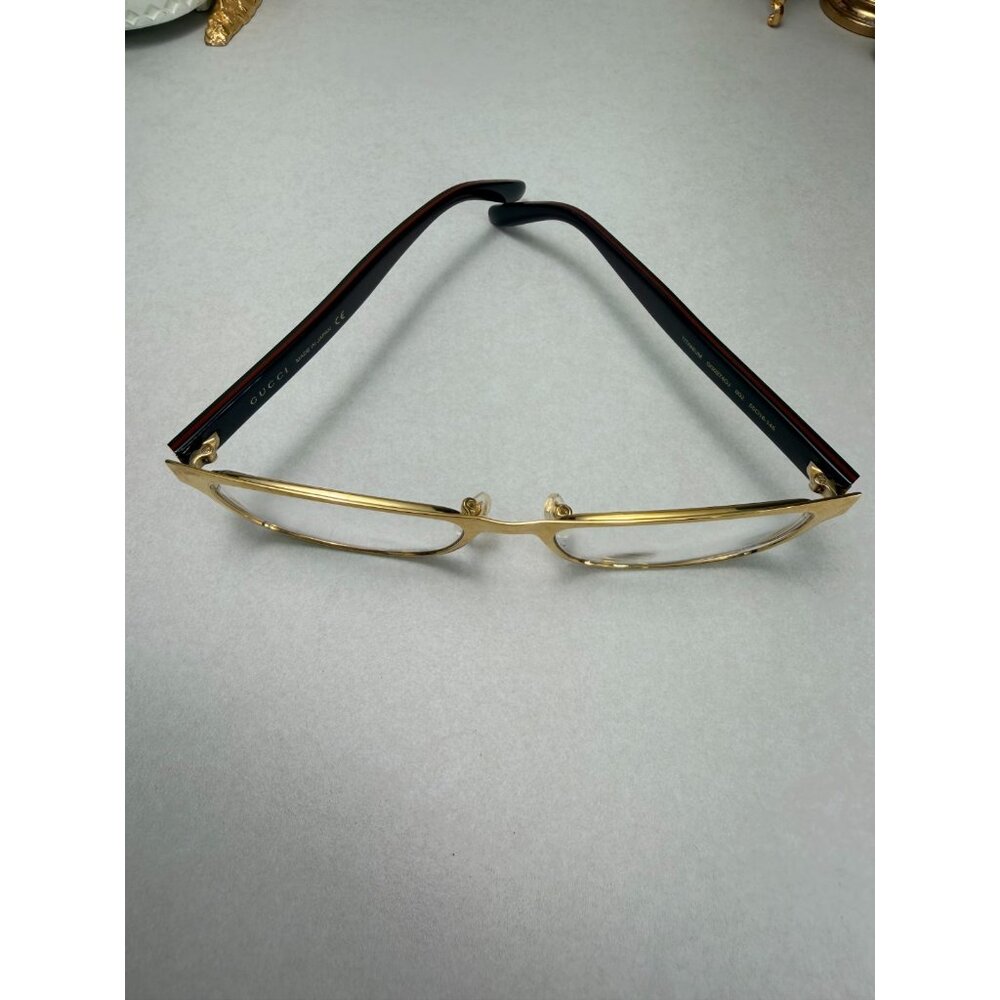 Gucci Titanium Eyeglasses GG0274OJ 002 Gold Frame Made In Japan 55-18-145 - Picture 10 of 12